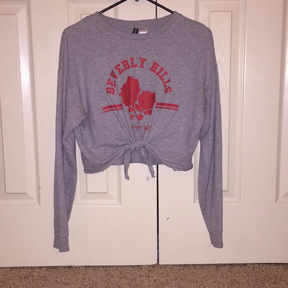 Grey “Beverly Hills” Crop Top